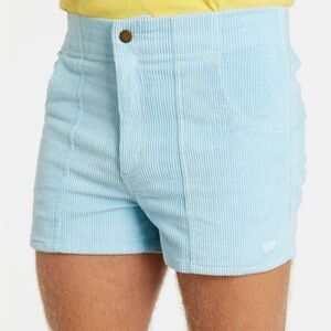 Hammies Men’s Stretch Corduroy Shorts Powder Blue Retro Surf Size 30 NWT